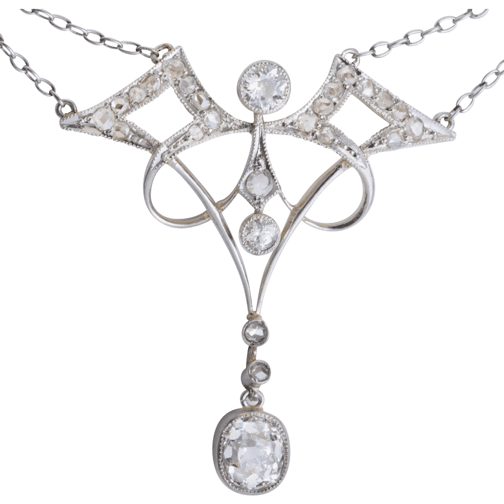 Antique Diamond necklace repair Platinum, art nouveau